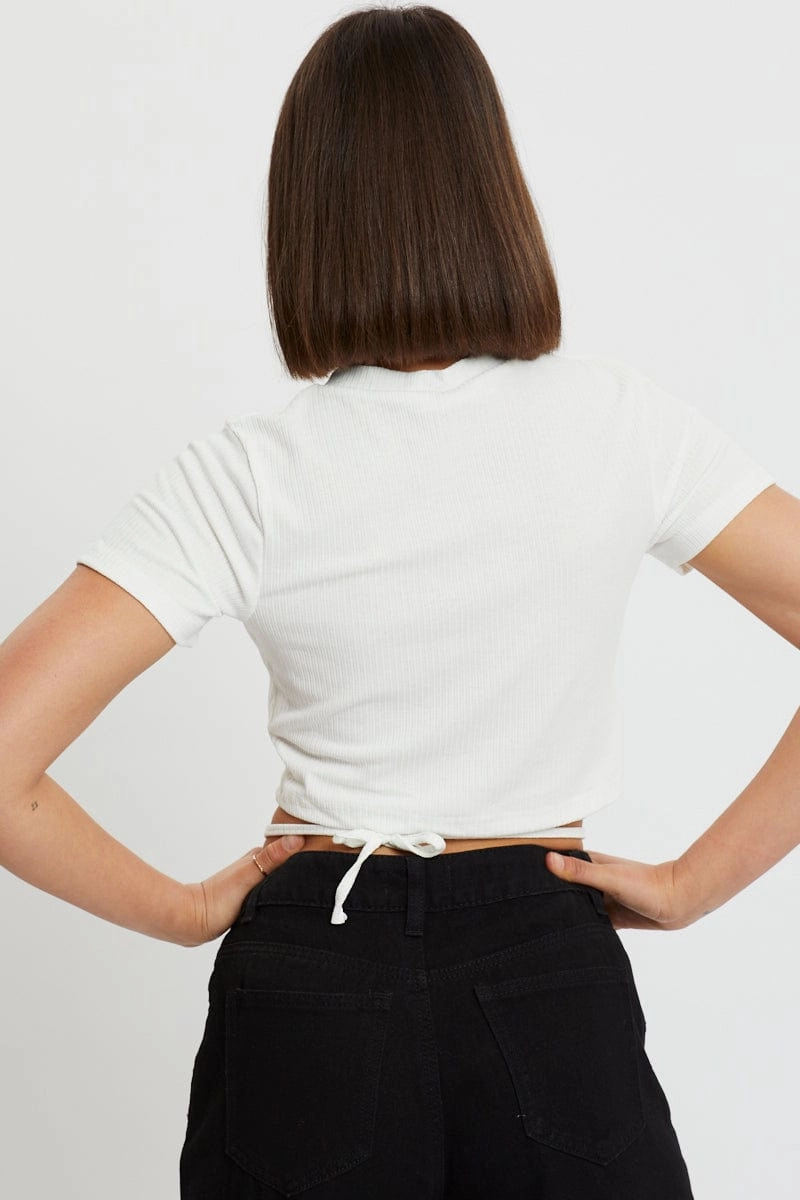 White Tie Waist Top