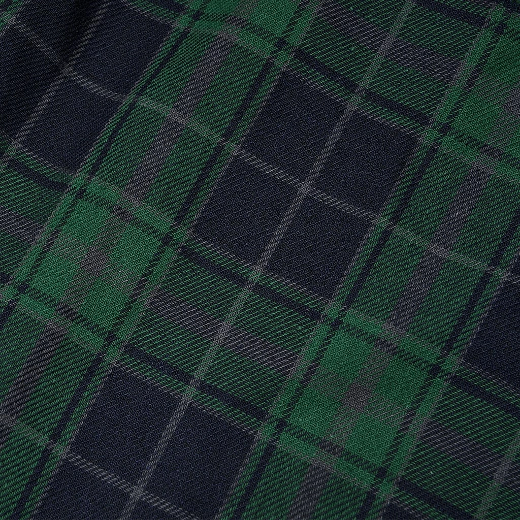 Women's Grunge High-waisted Mesh Green Plaid Short Skirt
