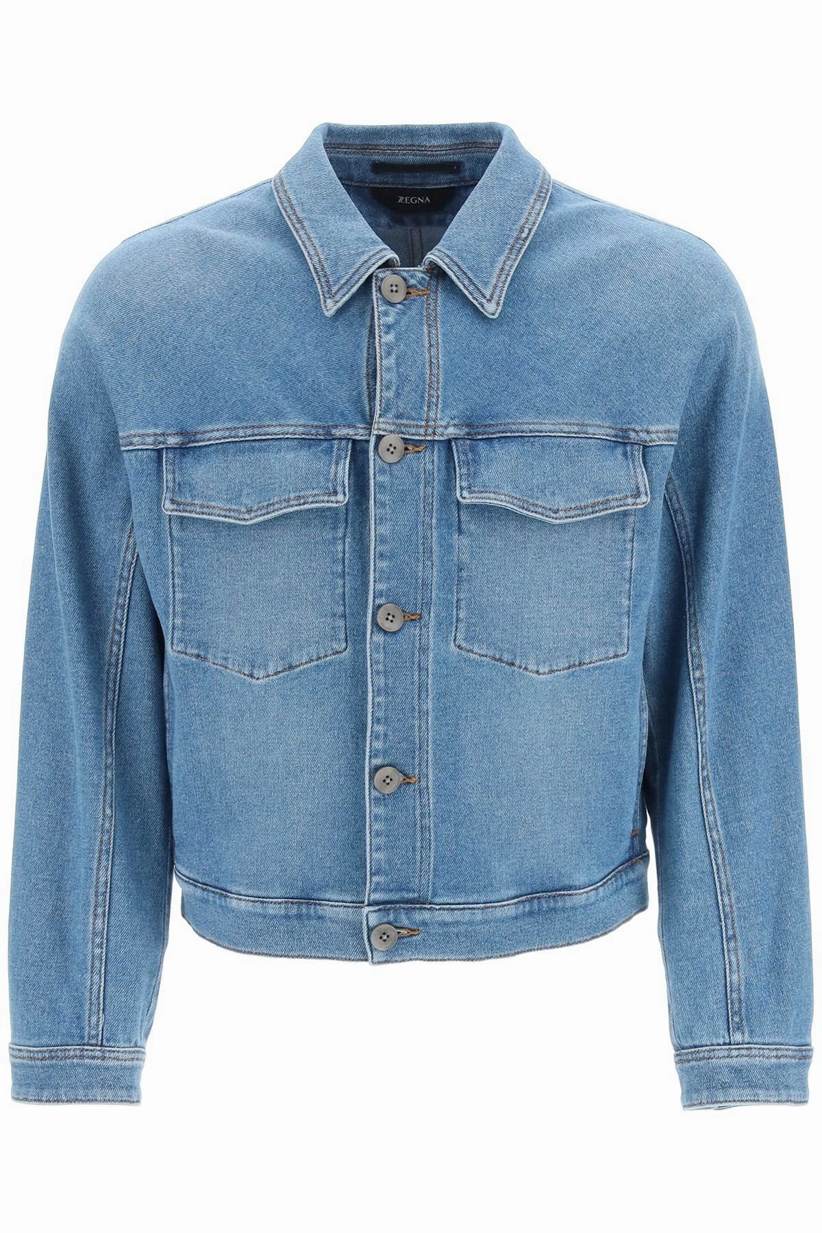 Z Zegna Buttoned Long-Sleeved Denim Jacket