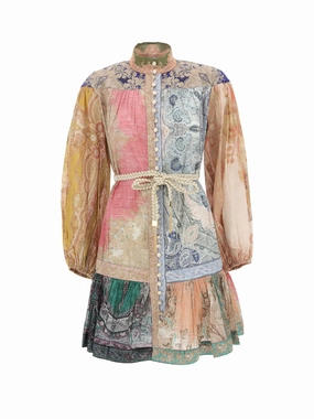 Zimmermann Buttoned Belted Mini Dress