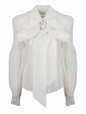 Zimmermann Dancer Tie Neck Blouse